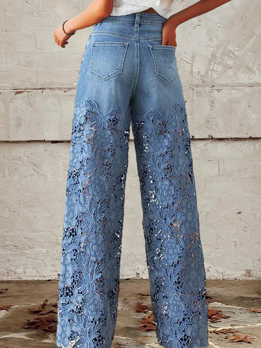 Britta | Damenjeans mit Spitze und Patchwork