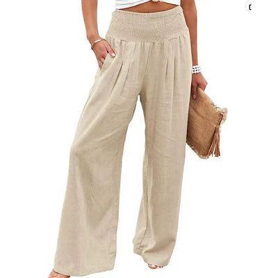 Antonina | Lange Hose aus Baumwolle und Leinen