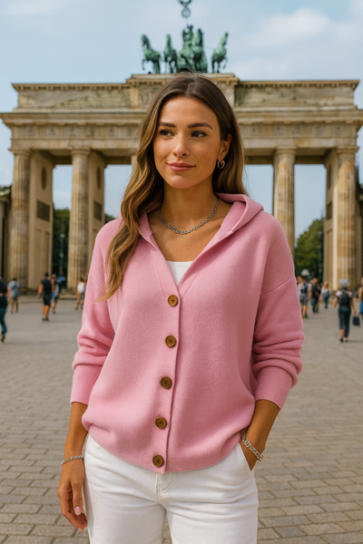 Felicia | Trendige Strickjacke mit Kapuze
