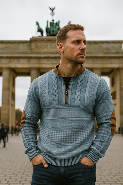 Sebastian | Strickpullover mit Reißverschlussdetail