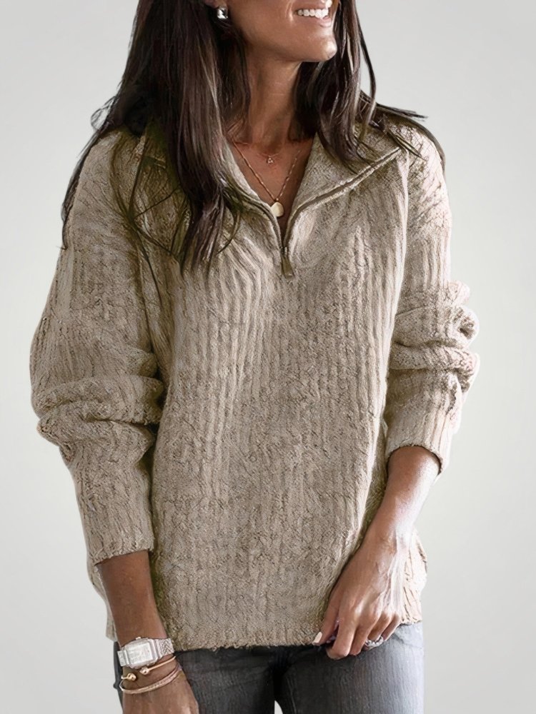 Adelina | Eleganter Reißverschlusspullover für Komfort