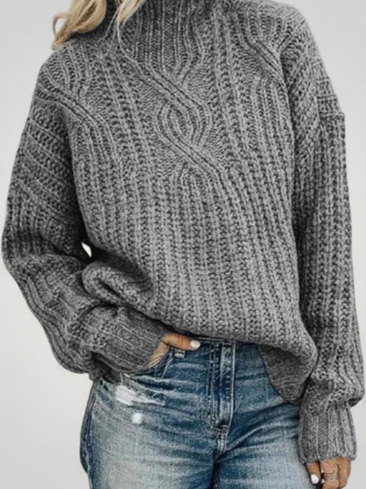 Ursel | Hochkragen Strickpullover für Eleganz