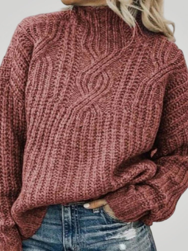 Ursel | Hochkragen Strickpullover für Eleganz