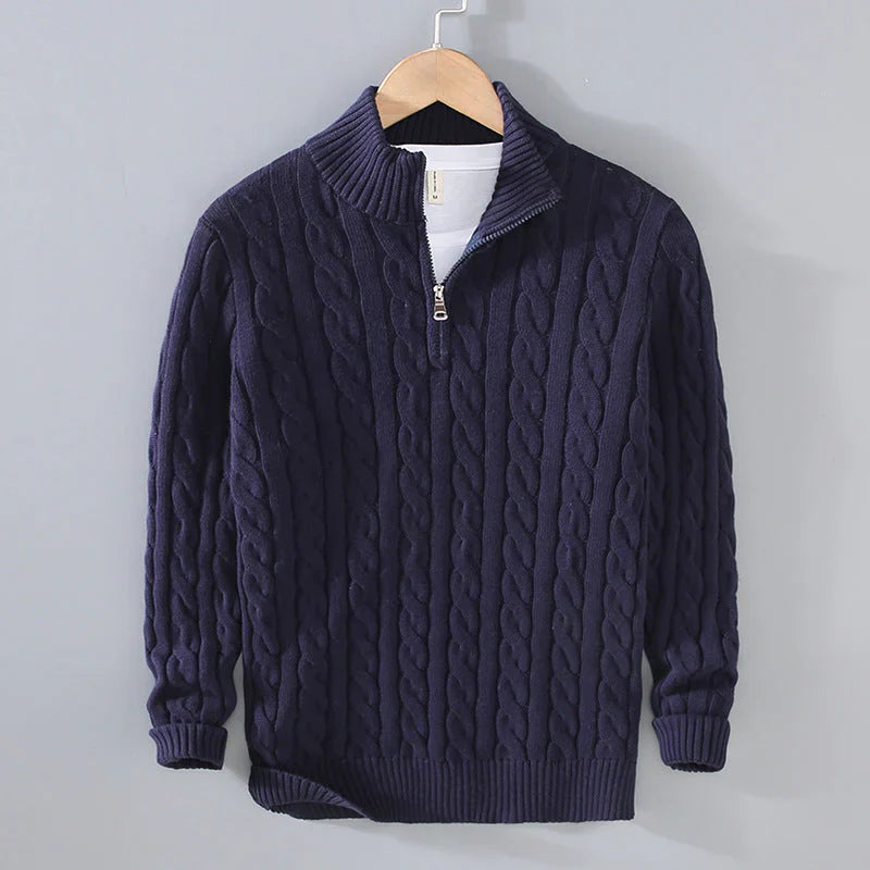 Adam | Eleganter Pullover mit halbem Reißverschluss