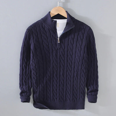 Adam | Eleganter Pullover mit halbem Reißverschluss
