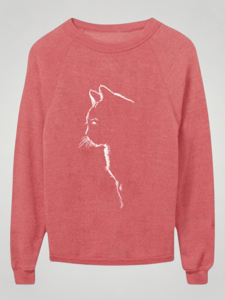 Dörte | Bequemer Pullover mit Charmantem Katzendruck