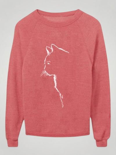 Dörte | Bequemer Pullover mit Charmantem Katzendruck