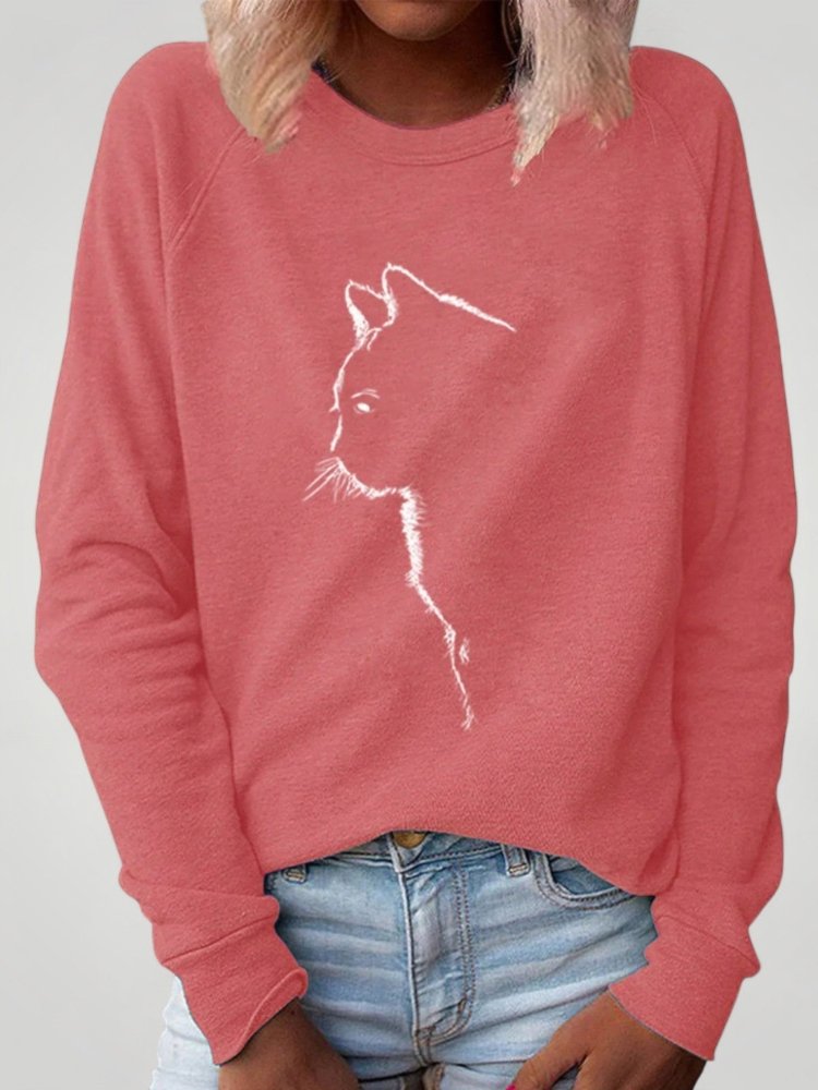 Dörte | Bequemer Pullover mit Charmantem Katzendruck