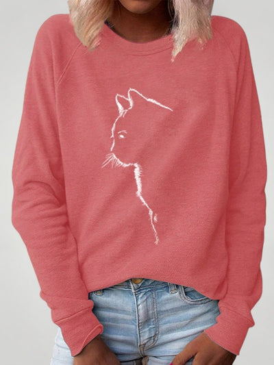 Dörte | Bequemer Pullover mit Charmantem Katzendruck