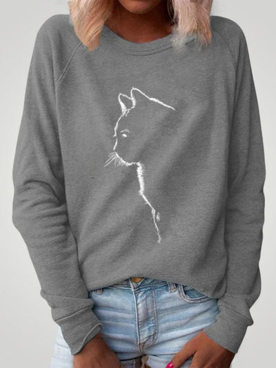 Dörte | Bequemer Pullover mit Charmantem Katzendruck