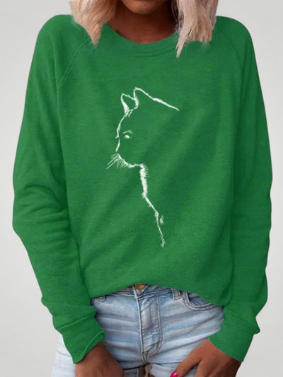 Dörte | Bequemer Pullover mit Charmantem Katzendruck