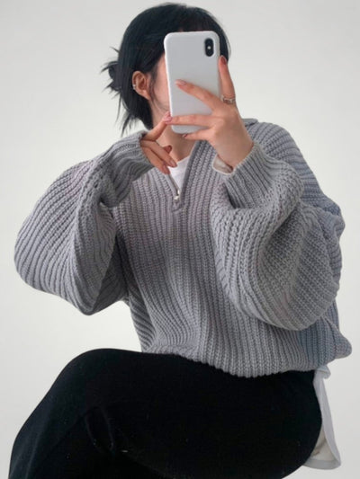 Wencke | Eleganter Damenpullover mit Gefaltetem Kragen