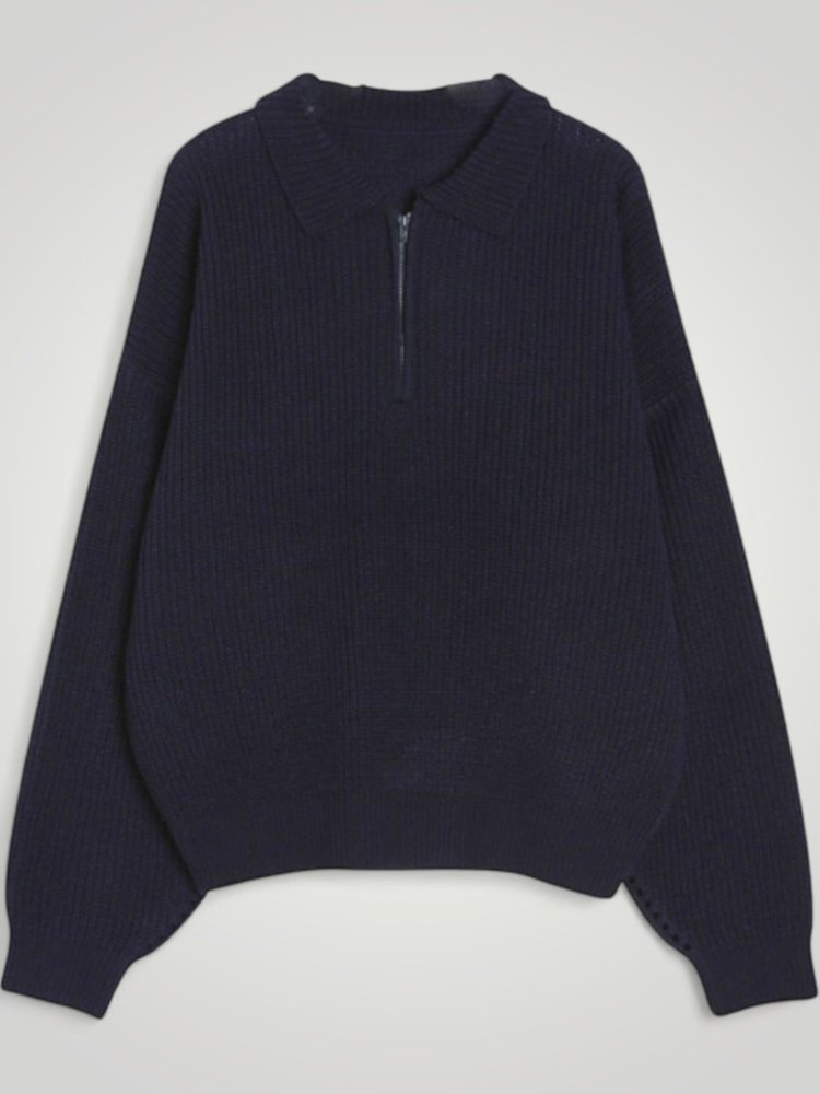 Wencke | Eleganter Damenpullover mit Gefaltetem Kragen