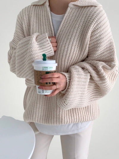 Wencke | Eleganter Damenpullover mit Gefaltetem Kragen