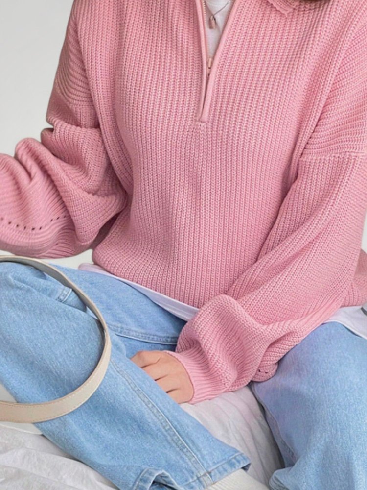 Wencke | Eleganter Damenpullover mit Gefaltetem Kragen