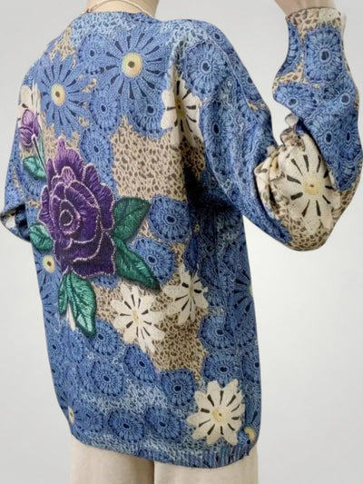 Leonora | Eleganter Langarm-Cardigan mit Blumenmuster