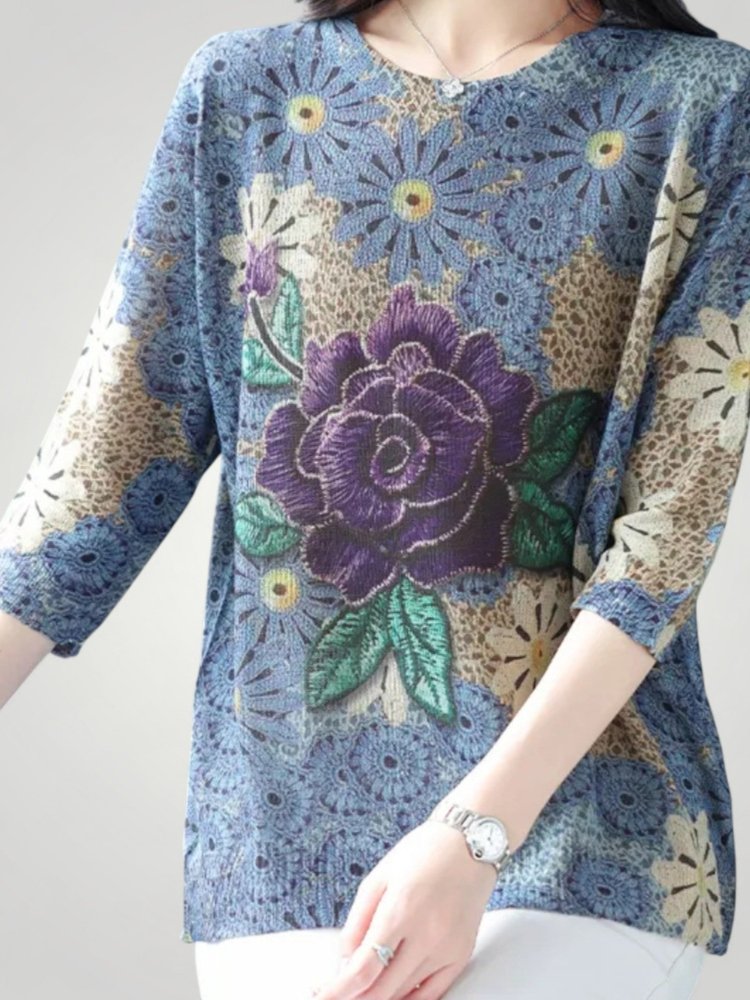 Leonora | Eleganter Langarm-Cardigan mit Blumenmuster