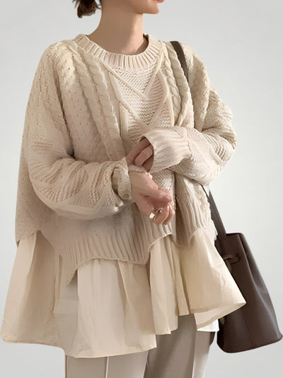 Hiltraud | Eleganter Strickpullover Damen mit Halbausschnitt