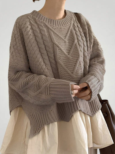 Hiltraud | Eleganter Strickpullover Damen mit Halbausschnitt