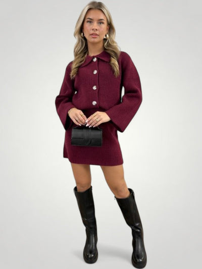 Dagrun | Elegantes Button-Down-Set mit A-Linien-Rock für Damen