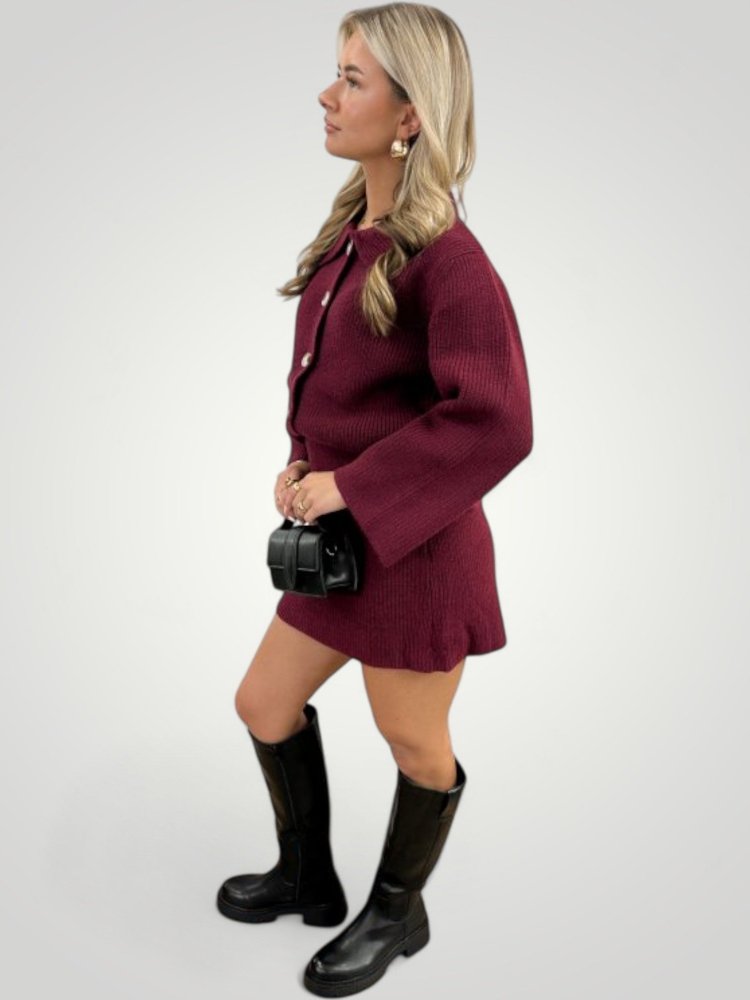 Dagrun | Elegantes Button-Down-Set mit A-Linien-Rock für Damen