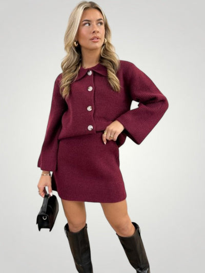 Dagrun | Elegantes Button-Down-Set mit A-Linien-Rock für Damen