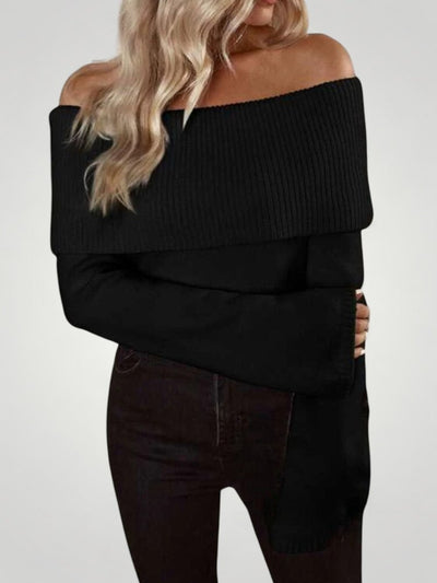 Rosina | Gestrickter Pullover mit Nacktem Schulterausschnitt