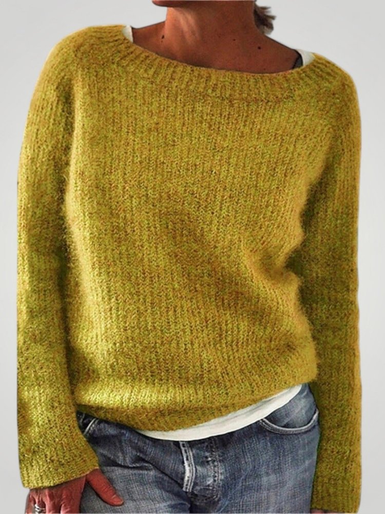 Yara | Klassischer Strickpullover Damen mit Rundhalsausschnitt
