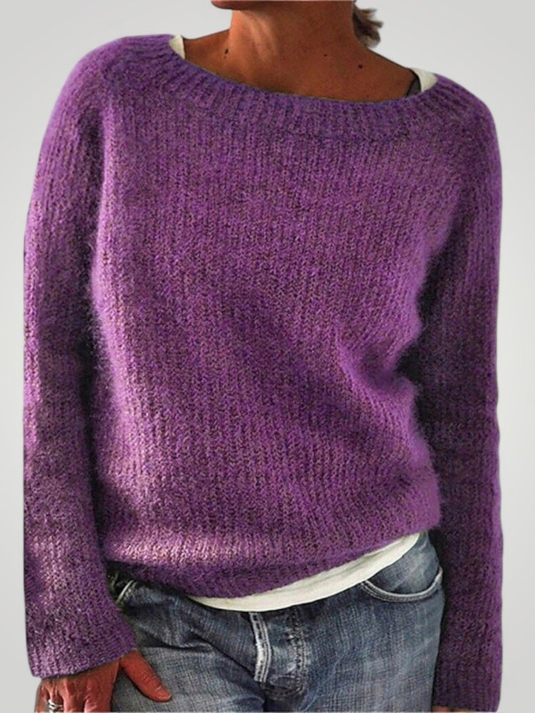 Yara | Klassischer Strickpullover Damen mit Rundhalsausschnitt