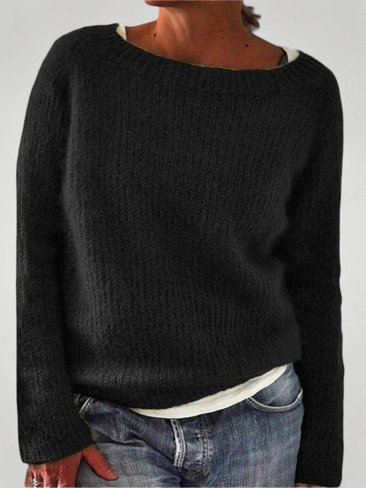 Yara | Klassischer Strickpullover Damen mit Rundhalsausschnitt