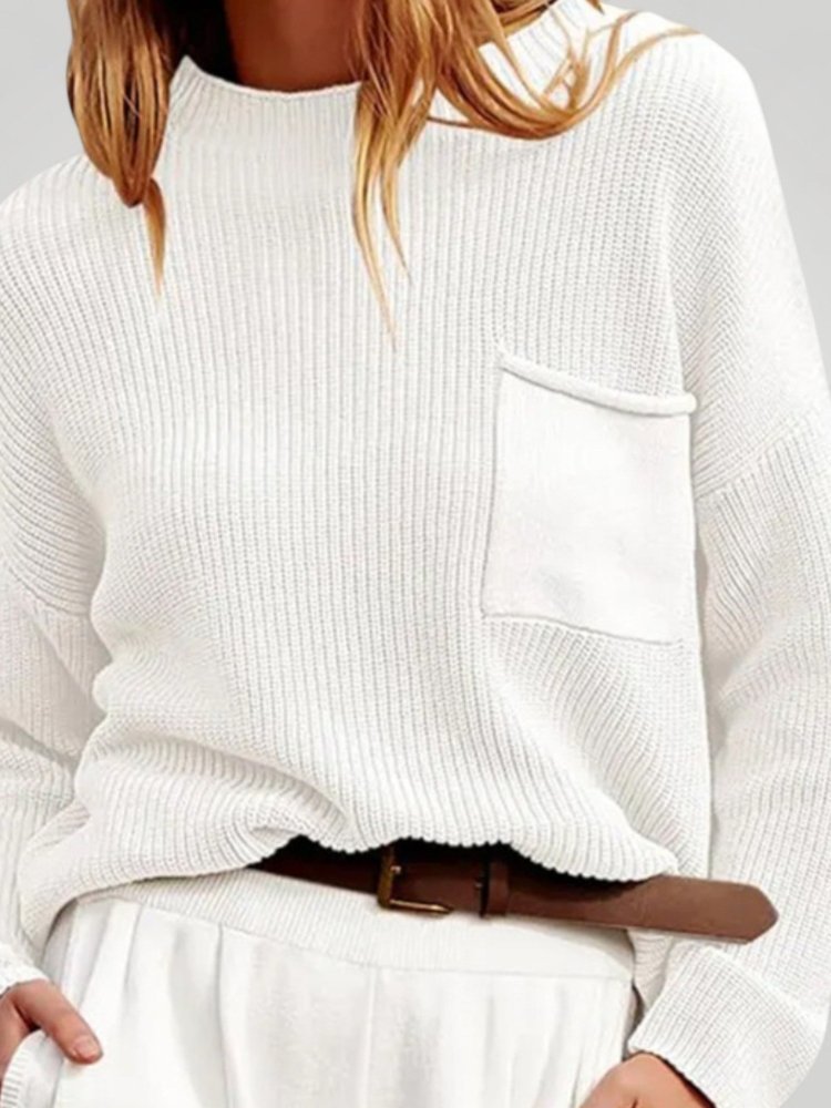 Zenzi | Langarmpullover mit Funktionaler Vordertasche