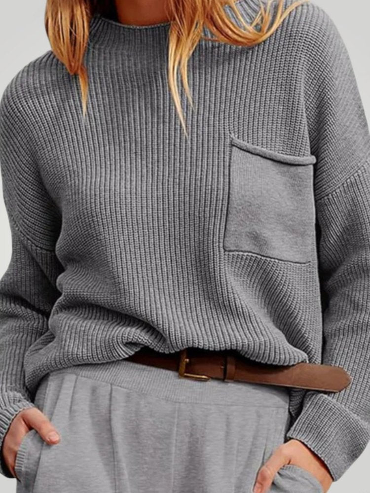 Zenzi | Langarmpullover mit Funktionaler Vordertasche