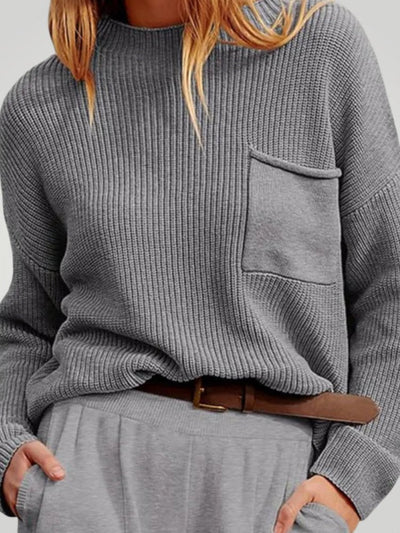 Zenzi | Langarmpullover mit Funktionaler Vordertasche