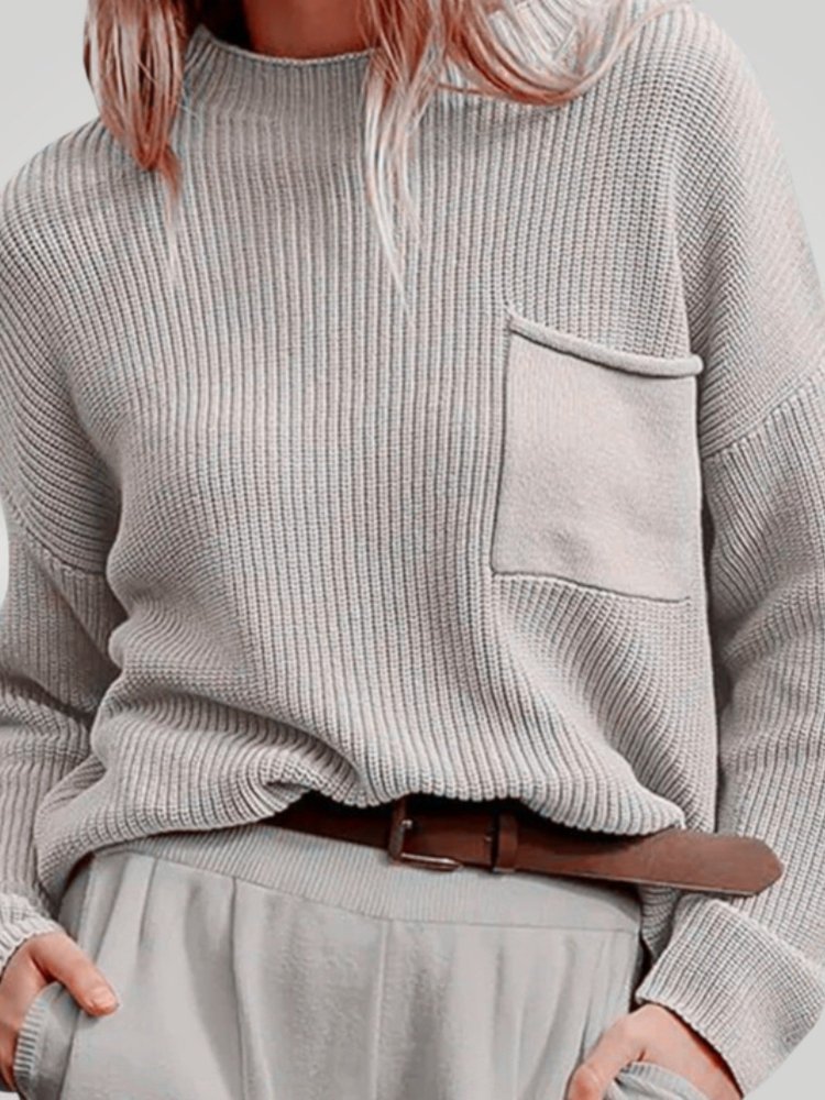 Zenzi | Langarmpullover mit Funktionaler Vordertasche