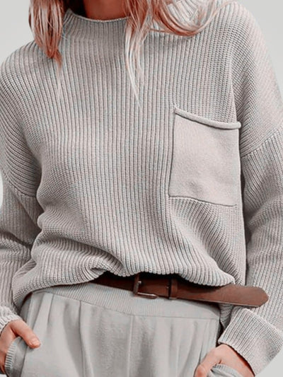 Zenzi | Langarmpullover mit Funktionaler Vordertasche