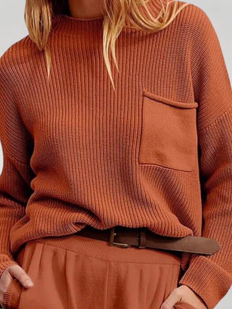 Zenzi | Langarmpullover mit Funktionaler Vordertasche