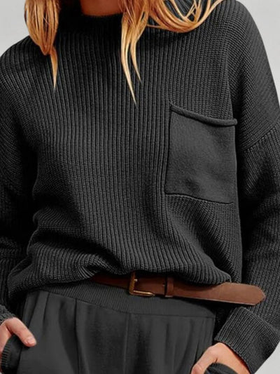 Zenzi | Langarmpullover mit Funktionaler Vordertasche