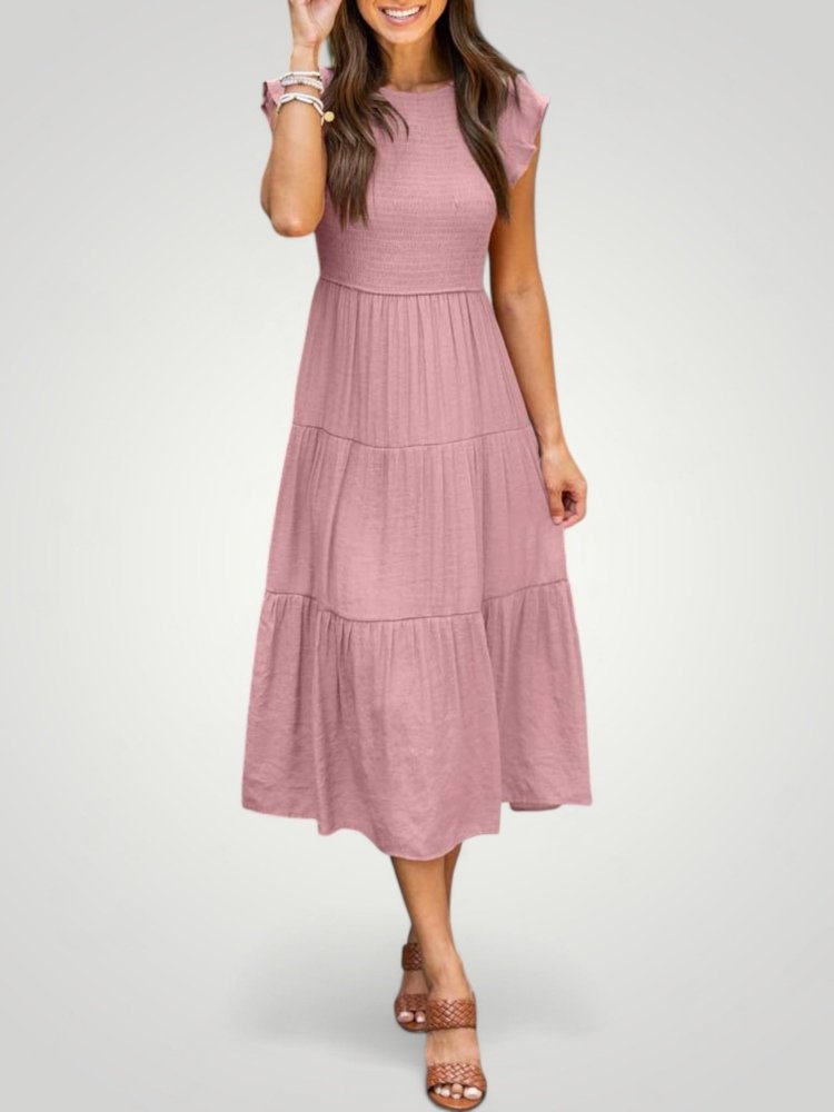 Cordula | Luftiges Plissiertes Sommerkleid für Elegante Tage