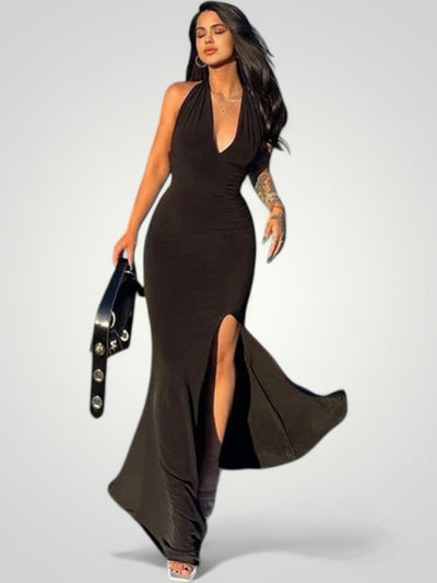 Dietlinde | Maxikleid Sommer mit Hohem Schlitz für Elegante Abende