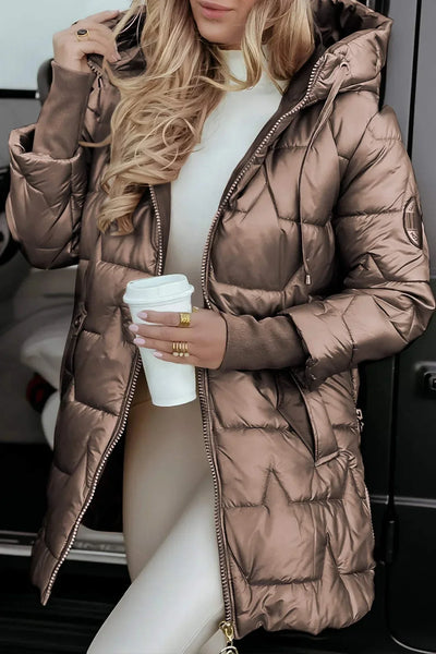 Nolwen | Stylischer Wintermantel mit Kapuze und Wattierung