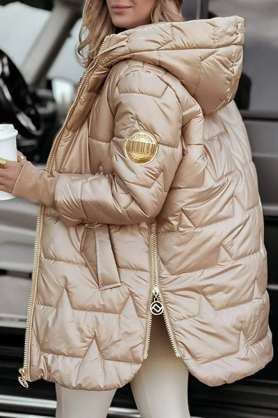 Nolwen | Stylischer Wintermantel mit Kapuze und Wattierung