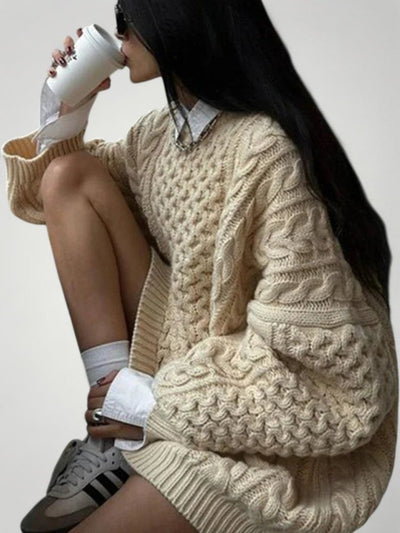 Irmelin | Oversized Strickpullover in Aprikosenfarbe