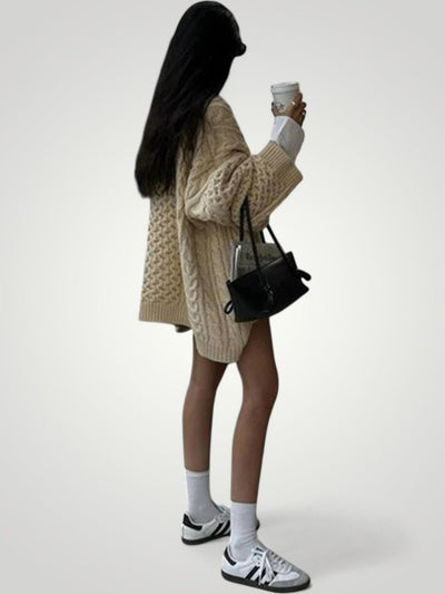 Irmelin | Oversized Strickpullover in Aprikosenfarbe