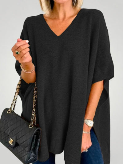 Traudel | Übergroßer Poncho mit V-Ausschnitt für Eleganz