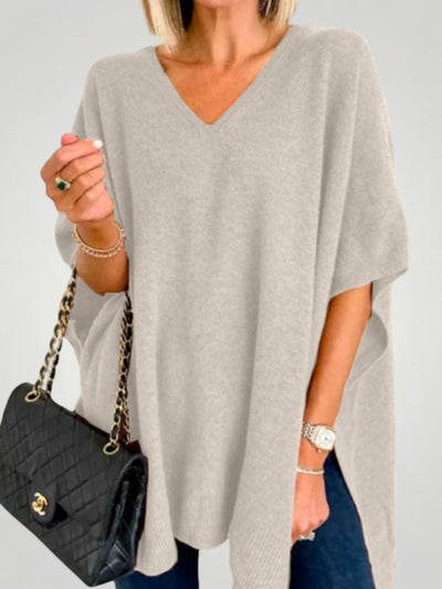 Traudel | Übergroßer Poncho mit V-Ausschnitt für Eleganz