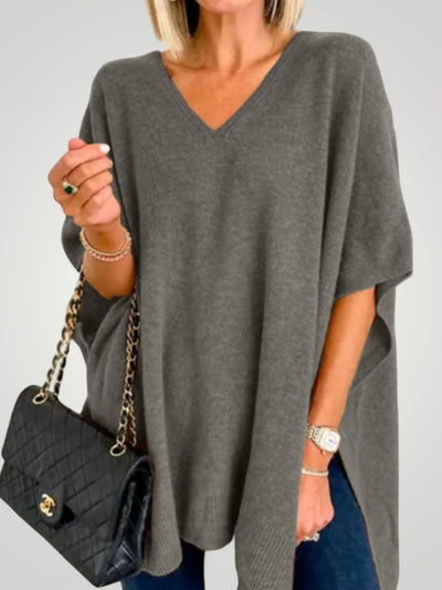 Traudel | Übergroßer Poncho mit V-Ausschnitt für Eleganz