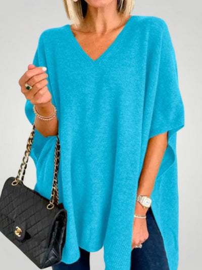 Traudel | Übergroßer Poncho mit V-Ausschnitt für Eleganz