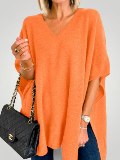 Traudel | Übergroßer Poncho mit V-Ausschnitt für Eleganz