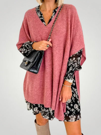 Traudel | Übergroßer Poncho mit V-Ausschnitt für Eleganz
