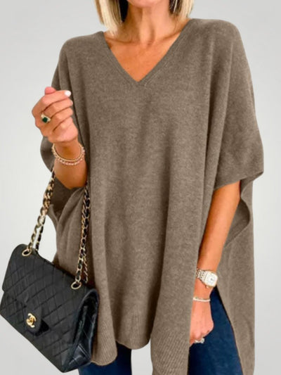 Traudel | Übergroßer Poncho mit V-Ausschnitt für Eleganz